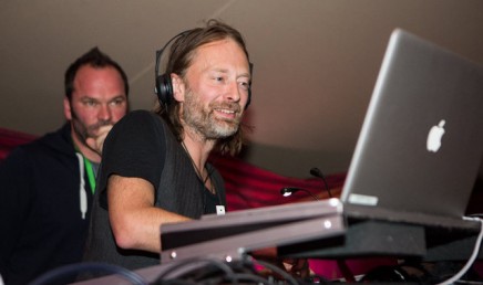 Thom Yorke DJd at the London Greenpeace march ahead of UN Climate Change Conference.